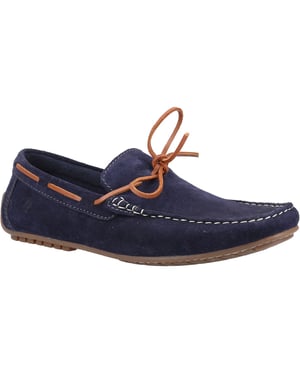 Hush Puppies Reuben Suede Men's Navy Boat Shoes