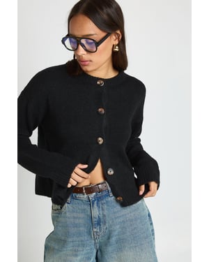 Crew Neck Soft Knit Knitted Cardigan