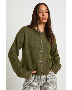 Crew Neck Soft Knit Knitted Cardigan
