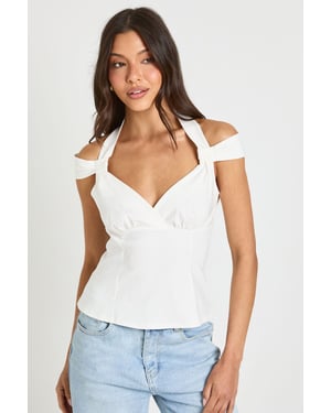 Bengaline Halterneck Off The Shoulder Corset Top