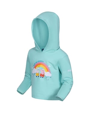 Regatta Kids Peppa Pig Graphic Print Pullover Sweatshirt Hoodie Top - Aruba Blue