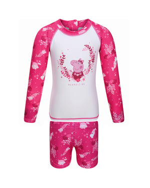 Regatta Kids Peppa Pig Long Sleeve Swimming Swimsuit Rash Suit Set