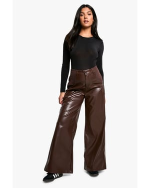 Maternity Over Bump Pu Wide Leg Trouser