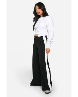 Petite Contrast Stripe Wide Leg Trouser