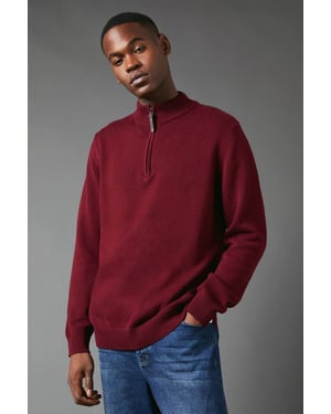 Premium Pure Cotton Half Zip Funnel Jumper