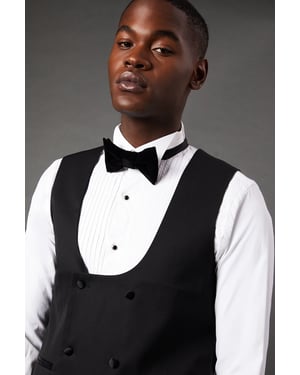 Slim Fit Black Tuxedo Suit Waistcoat