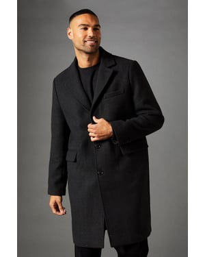 Charcoal Signature 3 Button Epsom Wool Blend Coat