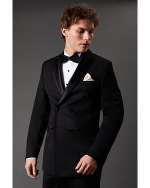 Black Double Breasted Tuxedo Jacket