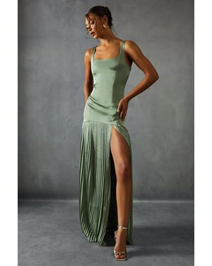Premium Satin Square Pleated Skirt Bridesmaid Dress