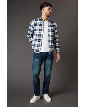 Dark Vintage Wash Stretch Straight Jeans