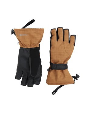 'Lodge' Men's Ski Gloves Lightweight Snowproof Warm Comfortable Winter Mittens Tan