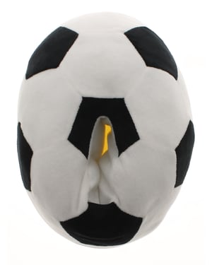 Childrens Boys Novelty Football Slippers White Black