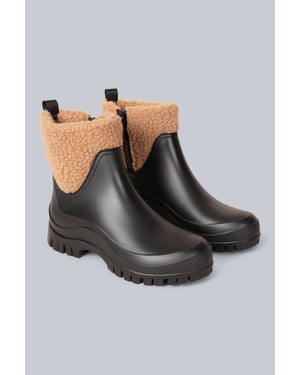 'Lolah' Women's Wellies Waterproof Cushioned Fleece Lined Wellington Rain Boots Black