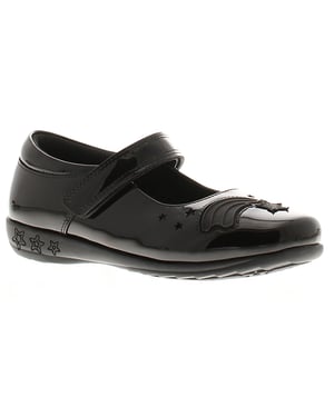 Buckle My Shoe Girls School Shoes Younger Lights Black Patent