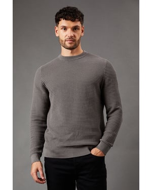 Waffle Crew Neck Knitted Jumper