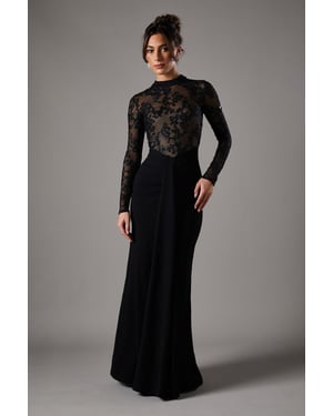 Lace Maxi Dress With Lace Mix