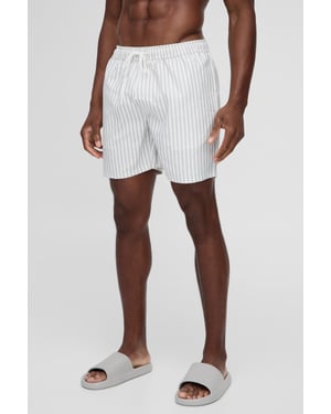 Mid Length Stripe Swim Short