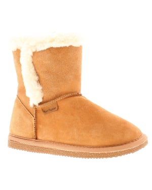 Hush Puppies Ashlyn Genuine Suede Bootie Slippers Tan