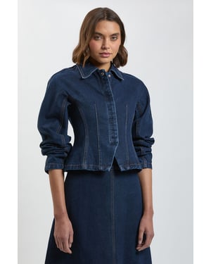 Denim Collared Shaped Jacket