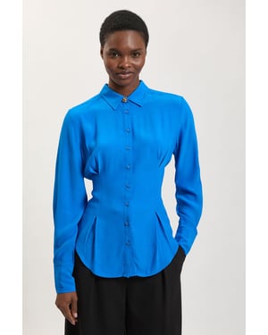 Cobalt Woven Button Down Shirt