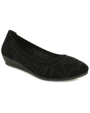 Platino Womens Shoes Wedges Tasha Slip On black