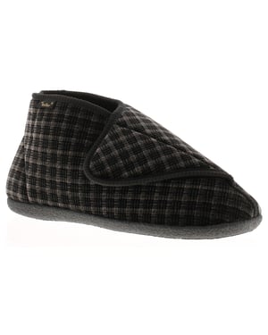 Dr Keller Mens Slippers Boots Gerry Touch Fastening black