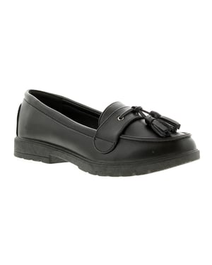 Platino Womens Flat Shoes Kennedy Slip On black