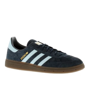 Mens Adidas Handball Spezial Leather Upper Trainers Seven Eyelet Lace Fastening Classic 3 Stripe De