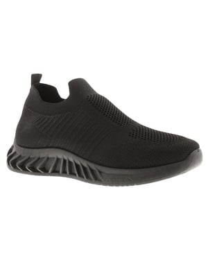 Apache Womens Chunky Trainers Knit Effect Sky Slip On black