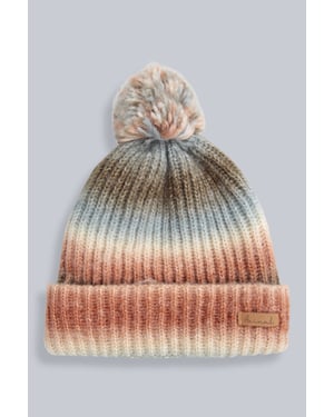 'Mia' Women's Pom Pom Beanie Fleece Lined Warm Cosy Winter Hat Brown