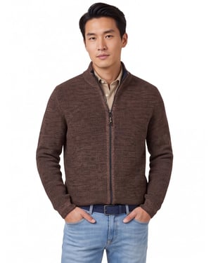 vest Camel Active donkerbruin gemêleerd katoen