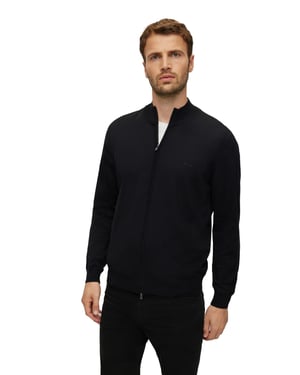 BOSS Black Balonso-L vest zwart effen merinowol