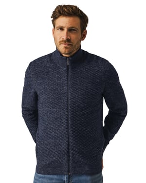 vest State of Art Regular Fit donkerblauw gemeleerd