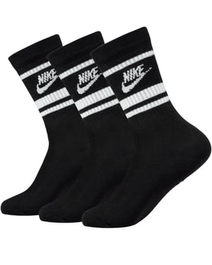 Nike DX5089 Mens Crew Socks 3 Pack Everyday Sportswear Essential Soft Golf Socks