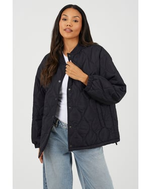 Black Oversized Quilted Jacket