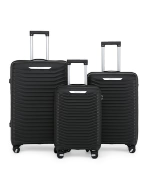 Hårdskal Svart Classic Resväska Set 8 Hjul Cabin TSA Bagage Väska Semester Resor