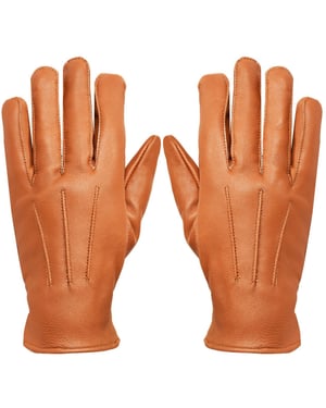 Heren leren bruine thermische handschoenen