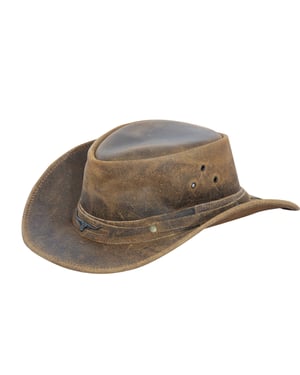 Cowboy Aussie Echte Leren Hoed Australische Tan Bruin Westerse Outback Bush Hoed