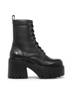 Windsor Smith Zwarte Leren Enkellaarsjes - Totally