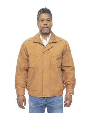 Mens Classic Harrington Bomber Läderjacka-Minsk