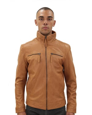 Heren klassiek leren bikerjack-Caracas