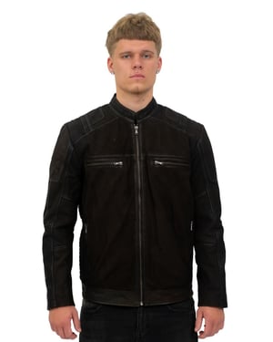 Heren buff lederen racer bikerjack-Wenen