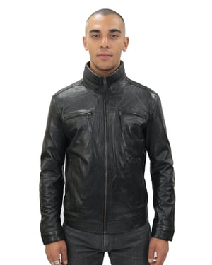 Heren klassiek leren bikerjack-Caracas