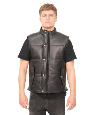 Klassiek leren puffervest voor heren - Nottingham