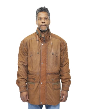 Heren nubuck lederen parka jas-Winnipeg
