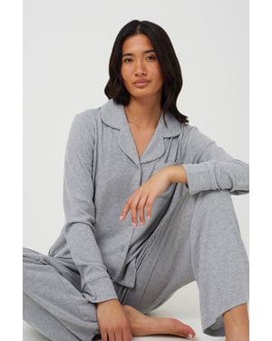 Grey Button-Down Pyjama Set