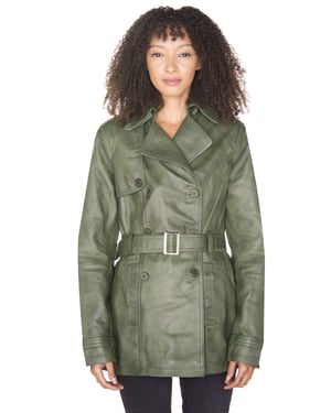 Trenchcoat van nappaleer voor dames-Mosul