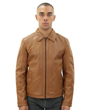 Smart Classic Harrington leren herenjack-New York