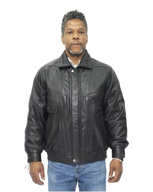 Heren klassiek Harrington bommenwerper leren jack-Minsk