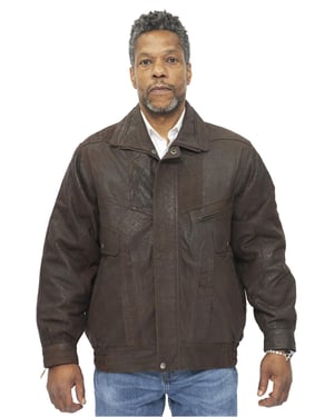 Heren klassiek Harrington bommenwerper leren jack-Minsk